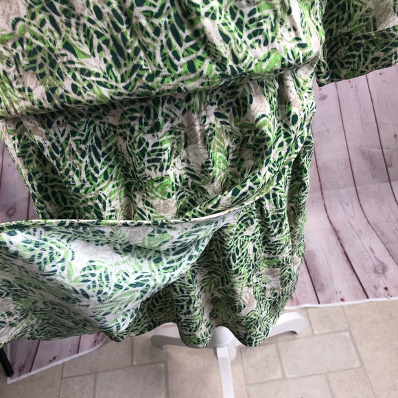 Cabi Green Leaf Faux Wrap Dress Mini Small - Picture 9 of 10
